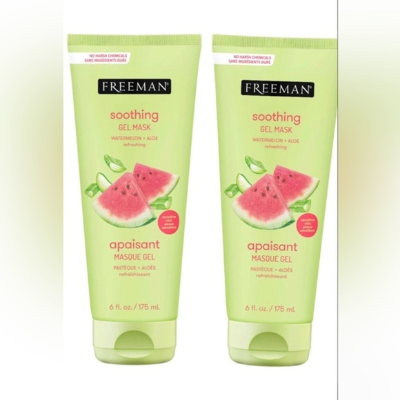 2 FREEMAN Soothing Watermelon & Aloe Gel Facial Masks new - Picture 2 of 7